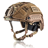 Каска шлем тактический "FAST" Баллистический уровень защиты NIJ IIIA. + Кавер Мультикам