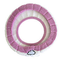 Чехол для унитаза двухцветный Бело-розовый, мягкий чехол на сиденье унитаза | чохол для сидіння унітазу (F-S)