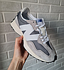 Чоловічі кросівки New Balance 327 grey white кеди Нью Баланс світло сірі спортивні демісезонні весняні замшеві нейлонові, фото 3