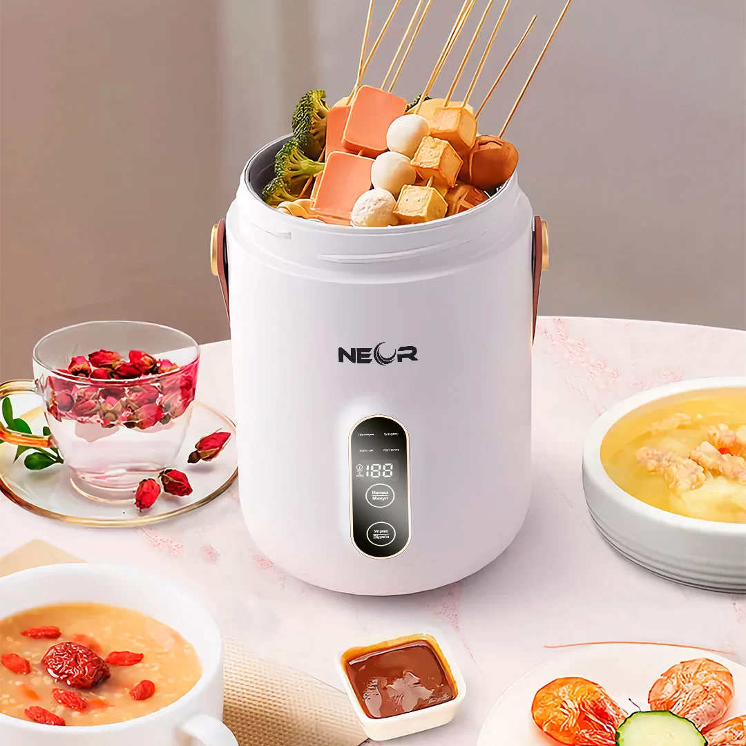 Круглий мульти ланч-бокс для підігріву та приготування їжі NEOR HEAT 06L50 WT ланч бокс супниця