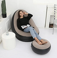 Надувное кресло с пуфом Air Sofa (велюровое покрытие) (F-S)