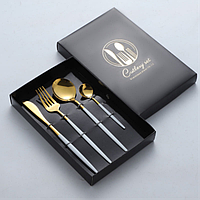 Подарочный набор столовых приборов на 1 персону Cutlery set: вилка, нож, ложка, чайная ложка Столовый комплект