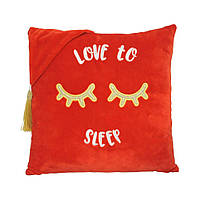 Декоративная подушка "Love to sleep" Tigres ПД-0367, 33х33х10 см, Toyman