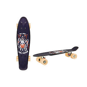 Скейт "Пенні борд" Bambi SC20402 PU колеса, 56 см Бежевий, Toyman