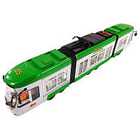 Детская игрушка Трамвай Bambi K1114 на батарейках Зеленый, Toyman