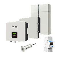 Комплект Solax 4.3: Однофазний гібридний інвертор на 7,5 кВт із АКБ на 3,1 кВт*год