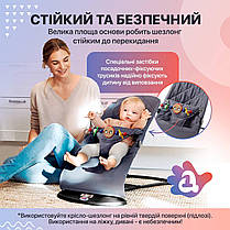 Дитячий шезлонг-гойдалка SBTальф BABY Balance Soft A1 з дугою з іграшками бірюзовий колосок IB, код: 8325145, фото 3