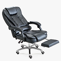 Кресло офисное для руководителя Virgo X6 с подставкой для ног (Black)