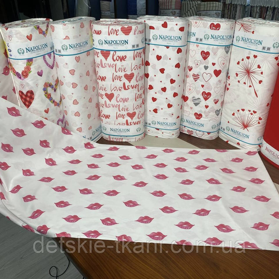 Тканина ранфорс оптом в червоній гамі (рулонами), фото 1