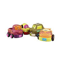Игровой набор Забавный Автопарк Battat BX1995Z 4 резиновые машинки-погремушки, Toyman