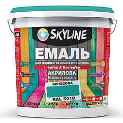 Емаль для підлоги та інших поверхонь акрилова SkyLine Бірюзова RAL 5018 3 л ZZ, код: 7734672