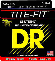 Струны для электрогитары DR TF8-11 Tite-Fit Nickel Plated Heavy Electric 8 Strings 11 80 ZZ, код: 6556303