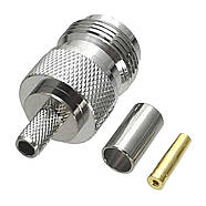 Роз'єм обтискний N type Female (мама) на кабель RG58 RG142 RG223 LMR-195 SYV50-3 3D-FB коннектор N типу гніздо, фото 2