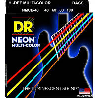 Струны для бас-гитары DR NMCB-40 Hi-Def Neon Multicolor K3 Coated Light Bass Guitar 4 Strings IB, код: 6556117