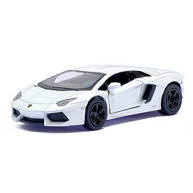 Автомодель легкова LAMBORGHINI AVENTADOR LP 700-4, 5'' Kinsmart KT5355W інерційна, масштаб 1:38 Білий, Toyman