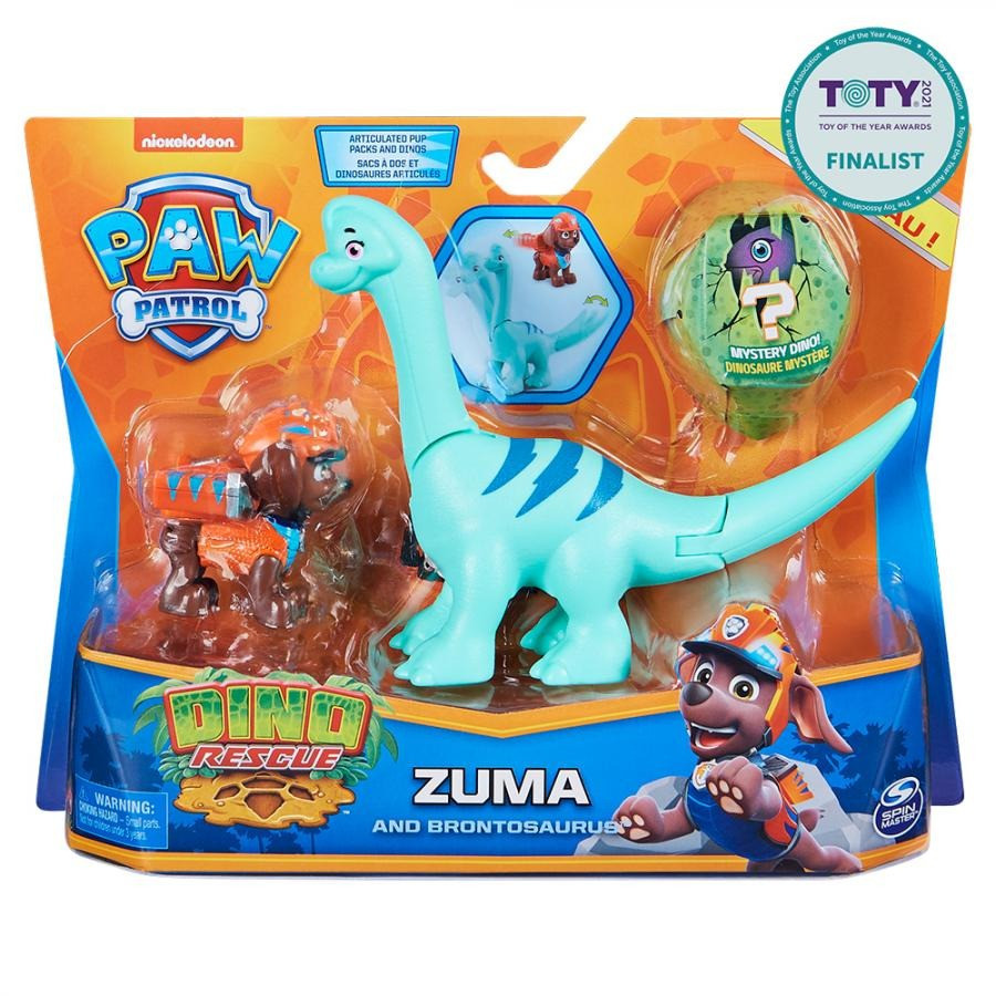 Колекційна фігурка Paw Patrol SM17706/1677 цуценяти Зуми з динозавром (серія Діно-місія), Toyman