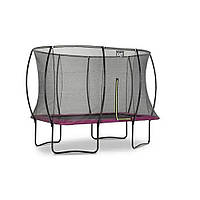Батут Silhouette Exit 12.93.70.60, с защитной сеткой, прямоугольный, 214x305 см розовый на ножках, Toyman
