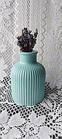 Гіпсова ваза для сухоцвітів, декор для дому з гіпсу, ребриста ваза для квітів, кашпо з гіпсу