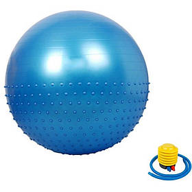М'яч для фітнесу (фітбол) напівмасажний "HMS" Newt NE-HAS27-65-B синій 65 см, Toyman