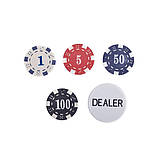 Настільна гра "Покер" Bambi LasVegas 200 фішок, 5 кубиків, фішка дилера, Toyman, фото 4