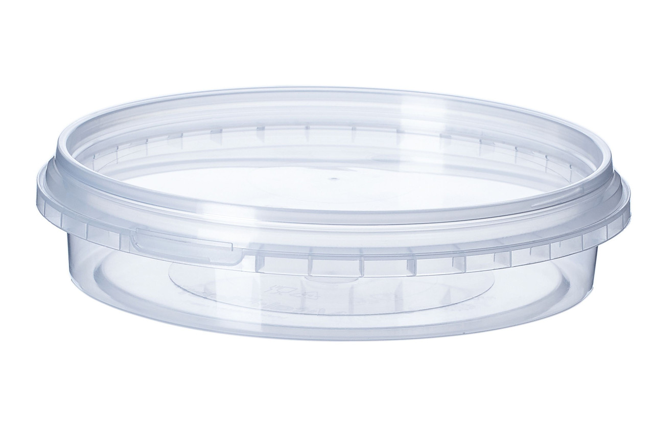 Відро пластикове харчове з кришкою 200мл 600шт з контрольним замком, фото 1