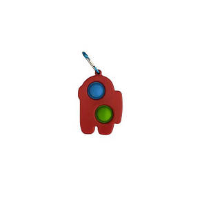 Антистрес Іграшка Trend-Box Симпл Димпл Червоний Брелок Амонг Ас з карабіном — 2 пухирці IB, код: 7386105, фото 2