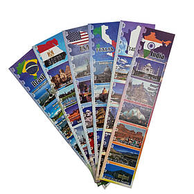 Набір закладок для книг Апельсин ЗК-01, 6 шт Мандруємо світом, Toyman