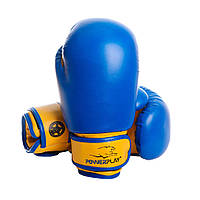 Боксерские перчатки JR Classic PowerPlay PP_3004JR_6oz_Blue/Yelow, Сине-желтые, 6 унций, Toyman