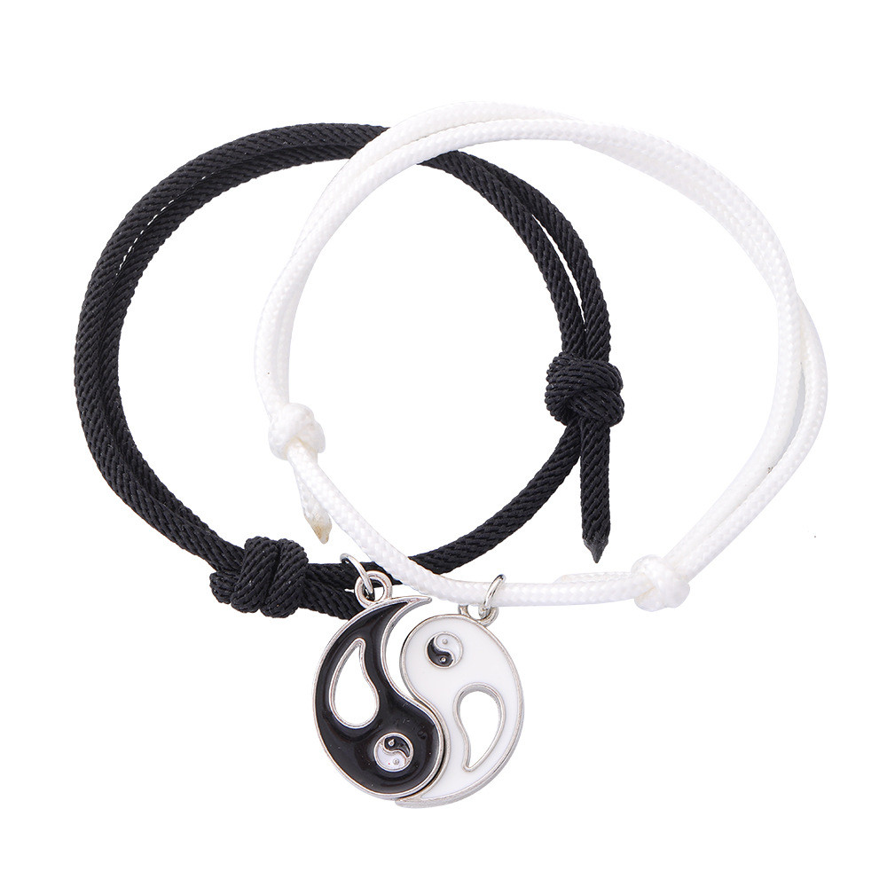 Парні браслети для друзів на руку зі східною тематикою Інь-Янь з довжиною від 14 до 30 см 28047, фото 1
