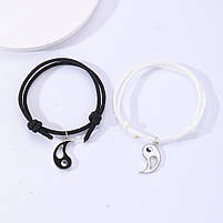 Парні браслети для друзів на руку зі східною тематикою Інь-Янь з довжиною від 14 до 30 см 28047, фото 3