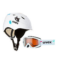 Комплект шолом гірськолижний дитячий + маска Uvex Airwing II SET (48-52) для дитини 3-4 роки Бе MN, код: 7473661