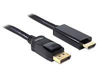 Кабель монітора-адаптер Delock DisplayPort-HDMI M M (HDMIекран) 1.0m v1.1 1080p DP++ 3xShiel ZZ, код: 8063325