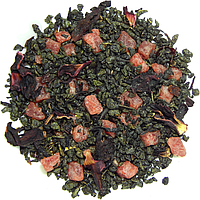 Чай зеленый Ганпаудер "Земляника со сливками" 100 грамм