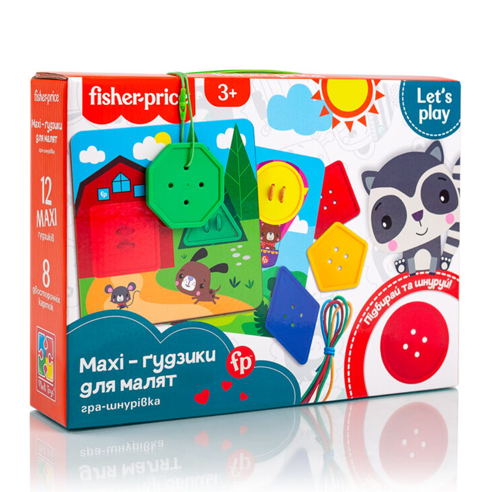 Гра-шнурівка «Fisher-Price. Maxi ґудзики»» [укр] Vladi Toys (4820234761937)
