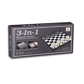 Набір настільних ігор "Шахи магнітні 3 в 1" Bambi QX56810 поле 25х25 см, Toyman