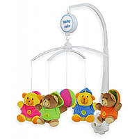 Мобиль для кроватки Мишки Baby Mix TK-776M плюшевый механический 9458, Toyman