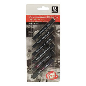 Воскові олівці "Artist Charcoal Soft" Art Nation CPC0810 чорні , Toyman