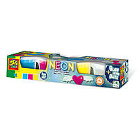 Незасыхающая масса для лепки НЕОН SES Creative 00461S, 4 цвета в пластиковых баночках, Toyman