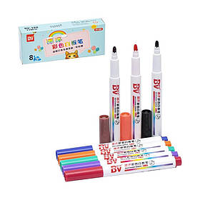 Набір кольорових маркерів 8 кольорів Bambi BV-188-8 для гладких поверхонь, Toyman