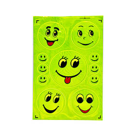 Наклейка світловідбиваюча "Смайл" Bambi 134SP 11 штук, Toyman