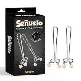 Затискачі для сосків Chisa Fetish Fantasy Pearl Nipple Clamps IB, код: 8367191