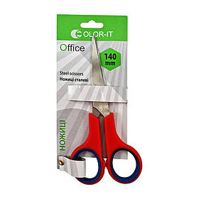 Ножиці канцелярські №5 Scissors "C" COLOR-IT 89466, 14 см Червоний, Toyman