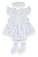 Комплект детский Боди ободок Носки для девочки GABBI КТР-21-7 Белый на рост 74 (12897) GL, код: 8454384
