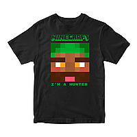 Футболка черная с принтом онлайн игры Minecraft I'm a Hunter Minecraft Кавун 7-8 лет ФП012024 MN, код: 8379400