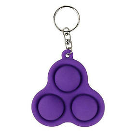 Антистрес Іграшка Pop it Фіолетовий Брелок — 3 пухирці IB, код: 6544009