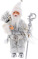Декоративный Santa в цвете серебро с подарками и посохом BonaDi 30 см DP219399 MN, код: 8260428