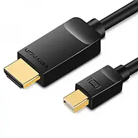 Відео-кабель Vention mini DisplayPort (тато) to HDMI (тато) 1.5m Black (HAHBG)