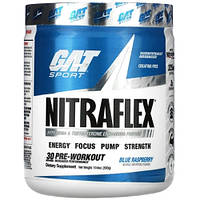 Комплекс до тренировки GAT Nitraflex 300 g 30 servings Blue Raspberry GL, код: 7848540