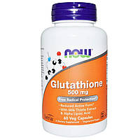 Глутатион Now Foods 500 мг 60 вегетарианских капсул MN, код: 7701137