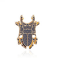 Брошь-значок BROCHE Жук серая BRGV112243 IB, код: 7280697